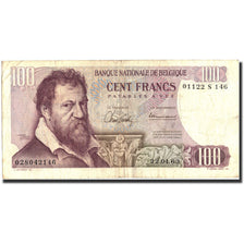 Billete, 100 Francs, 1963, Bélgica, KM:134a, 1963-04-22, MBC