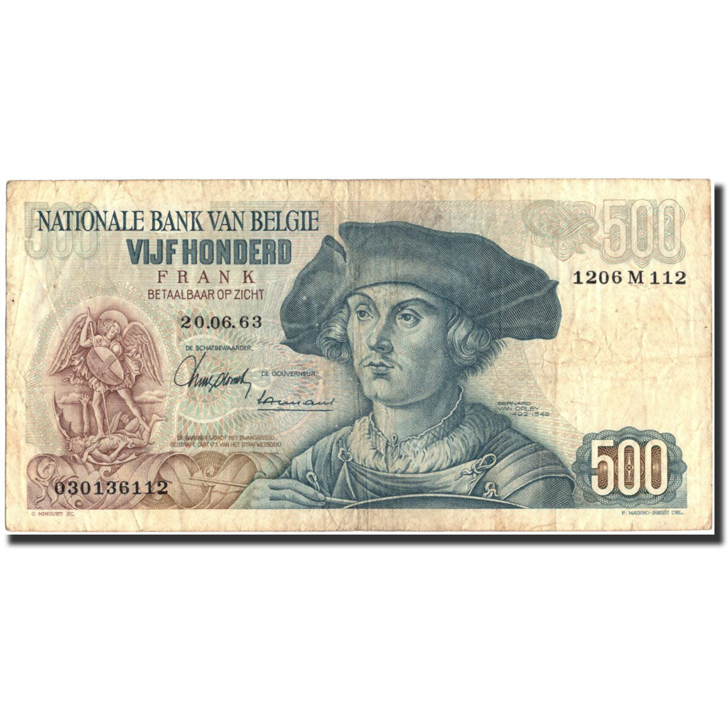Banknote, Belgium, 500 Francs, 1963, 1963-06-22, KM:135a, VF(30-35)