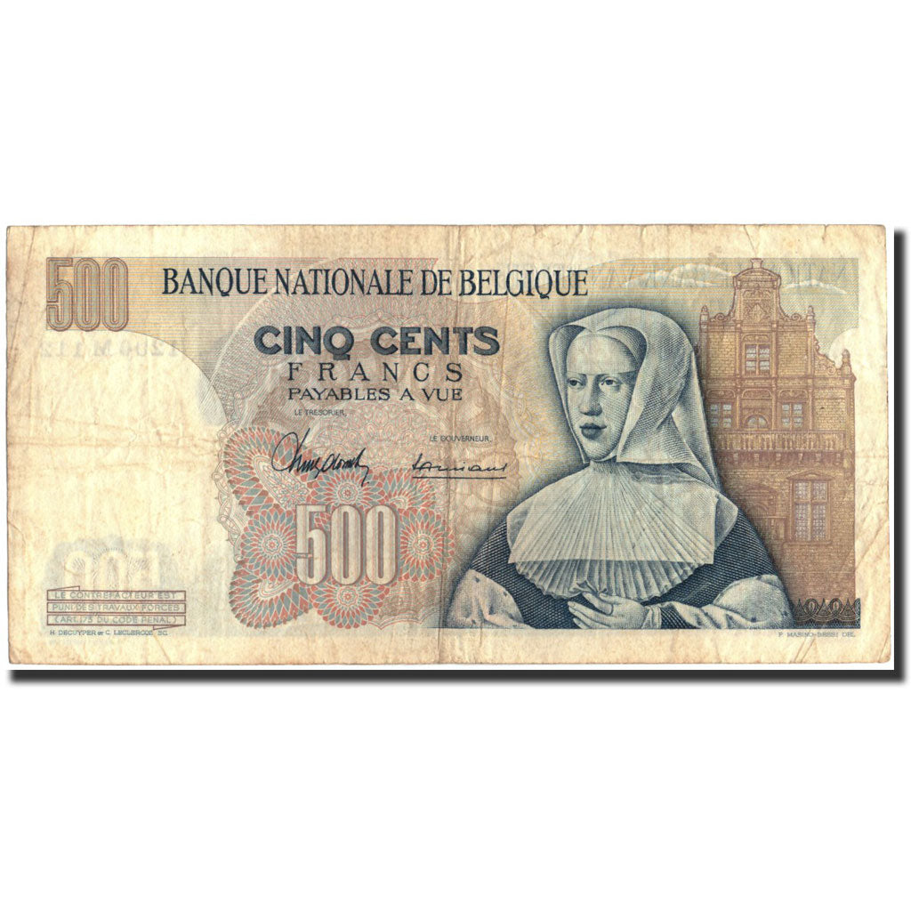 Banknote, Belgium, 500 Francs, 1963, 1963-06-22, KM:135a, VF(30-35)