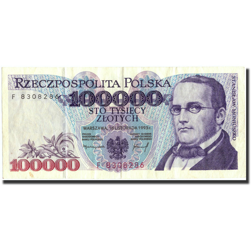 Poland, 100,000 Zlotych, 1993, 1993-11-16, KM:160a, EF(40-45)