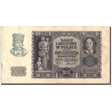 Banknote, Poland, 20 Zlotych, 1940, 1940-03-01, KM:95, EF(40-45)