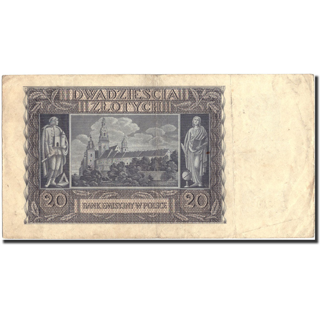 Banknote, Poland, 20 Zlotych, 1940, 1940-03-01, KM:95, EF(40-45)
