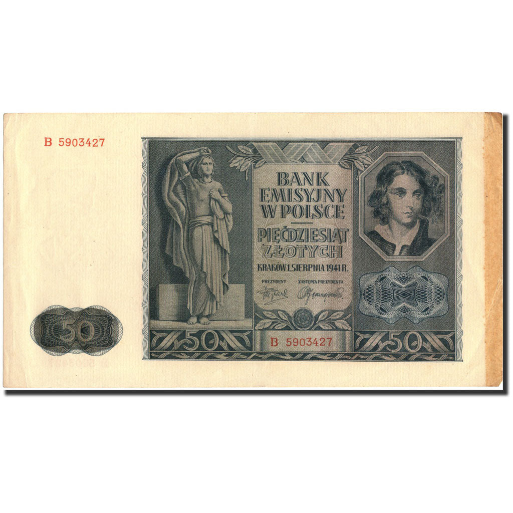 Banknote, Poland, 50 Zlotych, 1941, 1941-08-01, KM:102, VF(20-25)
