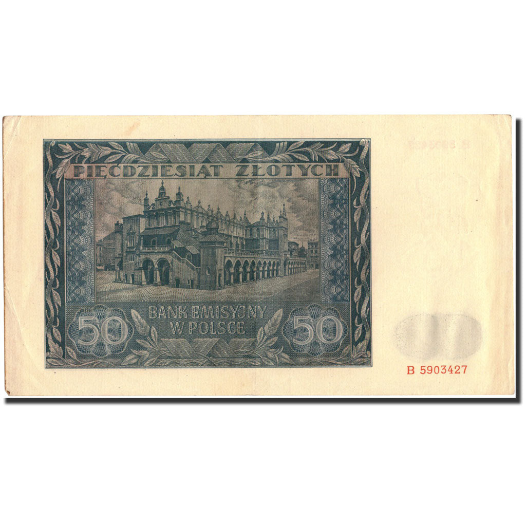 Banknote, Poland, 50 Zlotych, 1941, 1941-08-01, KM:102, VF(20-25)