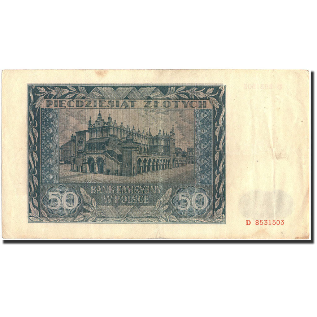 Poland, 50 Zlotych, 1941, 1941-08-01, KM:102, EF(40-45)