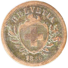 SWITZERLAND, Rappen, 1856, Bern, KM #3.1, VF(20-25), Bronze, 1.60