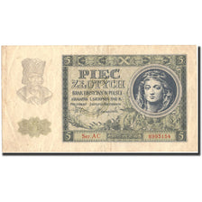 Banknote, Poland, 5 Zlotych, 1941, 1941-08-01, KM:101, AU(50-53)