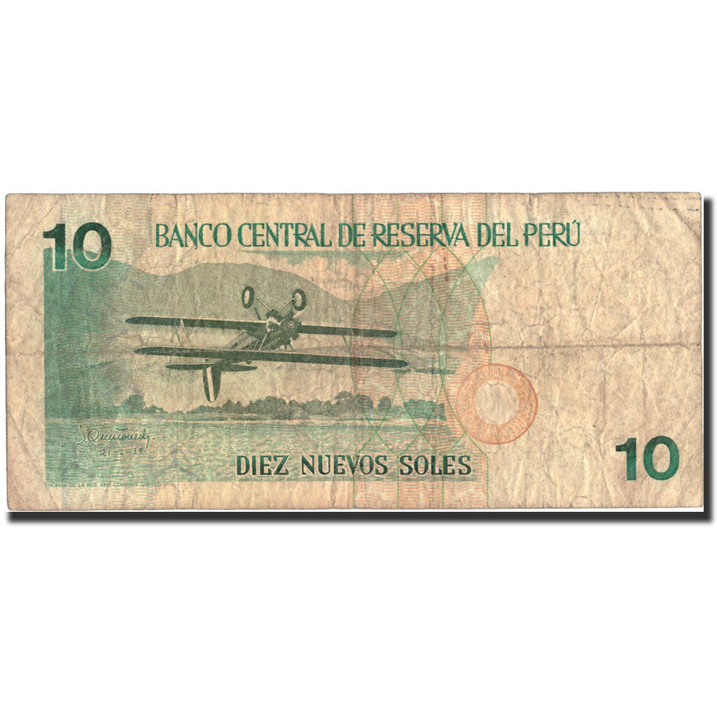 Banknote, Peru, 10 Nuevos Soles, 1994, 1994-06-16, KM:156, VF(20-25)