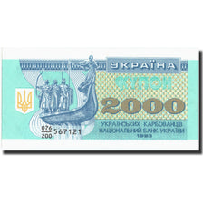 Banknote, Ukraine, 2000 Karbovantsiv, 1993, 1993, KM:92a, UNC(65-70)