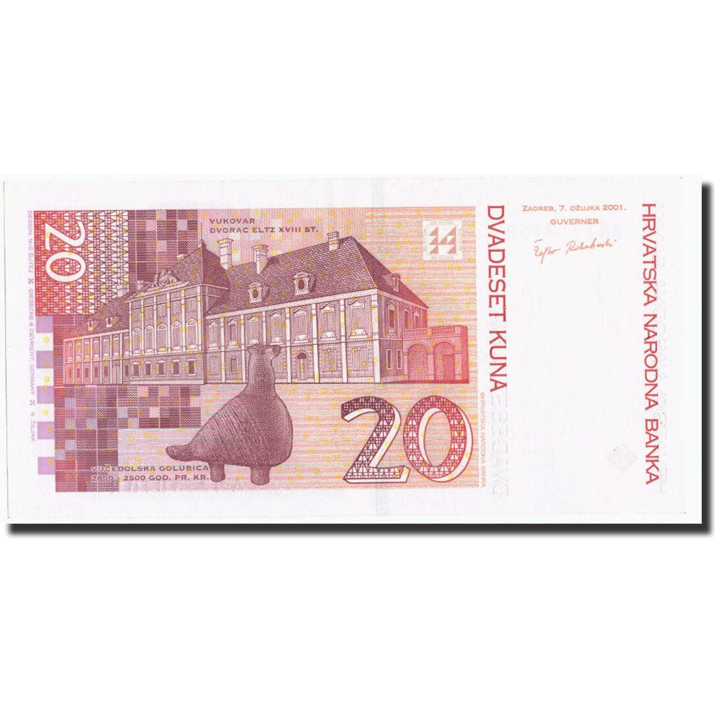Geldschein, Kroatien, 20 Kuna, 2001, 2001-03-07, KM:39, UNZ-