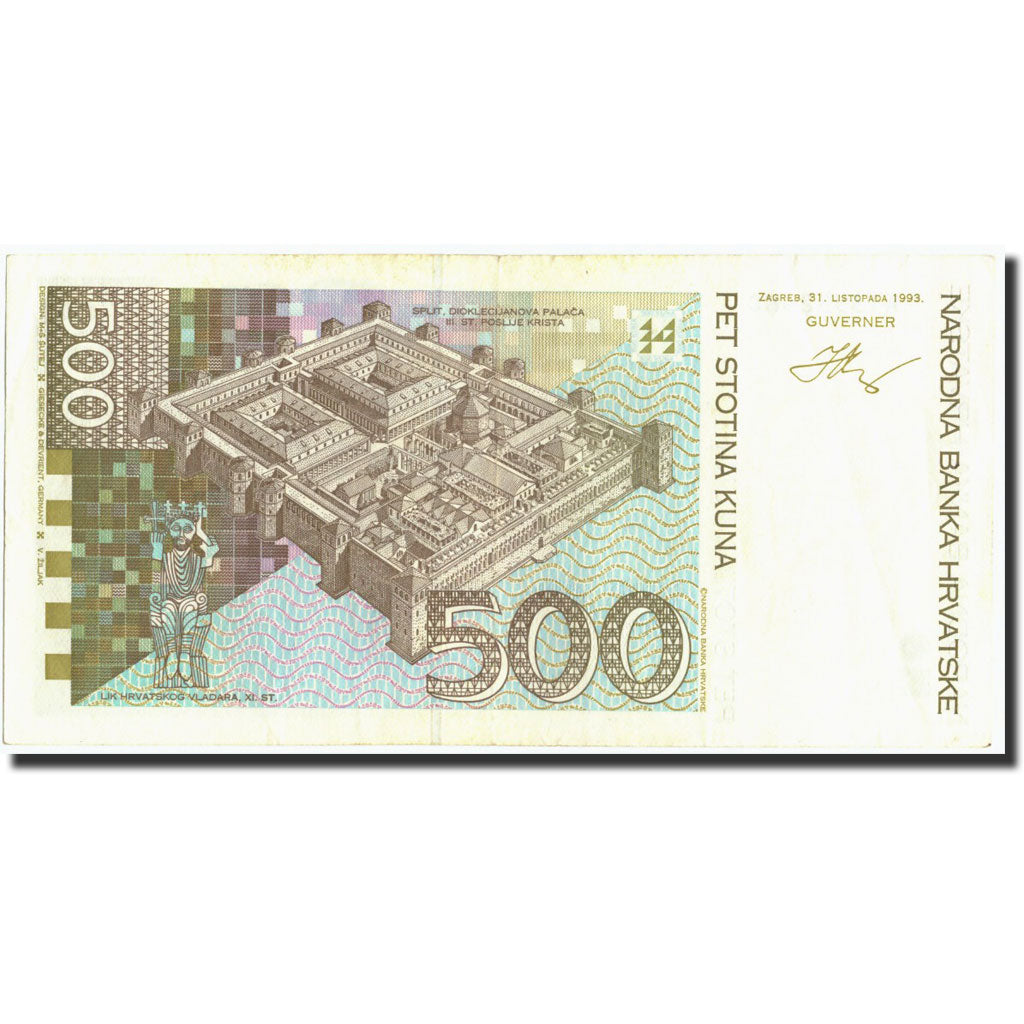 Geldschein, Kroatien, 500 Kuna, 1993, 1993-10-31, KM:34a, SS+