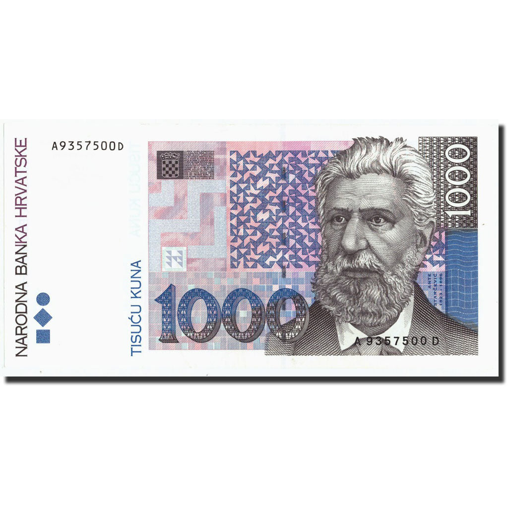 Banknote, Croatia, 1000 Kuna, 1993, 1993-10-31, KM:35a, AU(50-53)