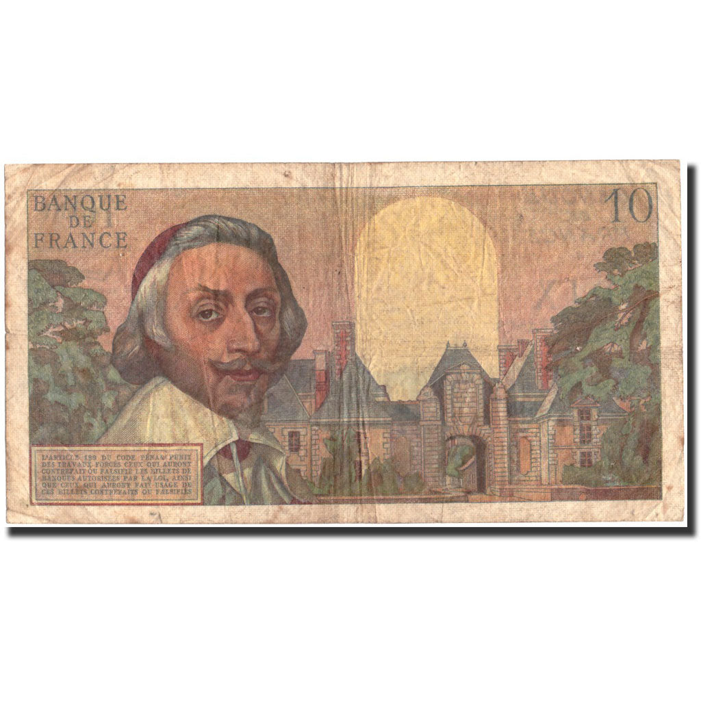 France, 10 Nouveaux Francs, 10 NF 1959-1963 ''Richelieu'', 1962, KM:142a