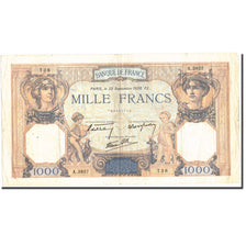 Francia, 1000 Francs, 1 000 F 1927-1940 ''Cérès et Mercure'', 1938, KM:90c