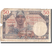 Banknote, France, 50 Francs, 1947 French Treasury, 1947, 1947, VG(8-10)
