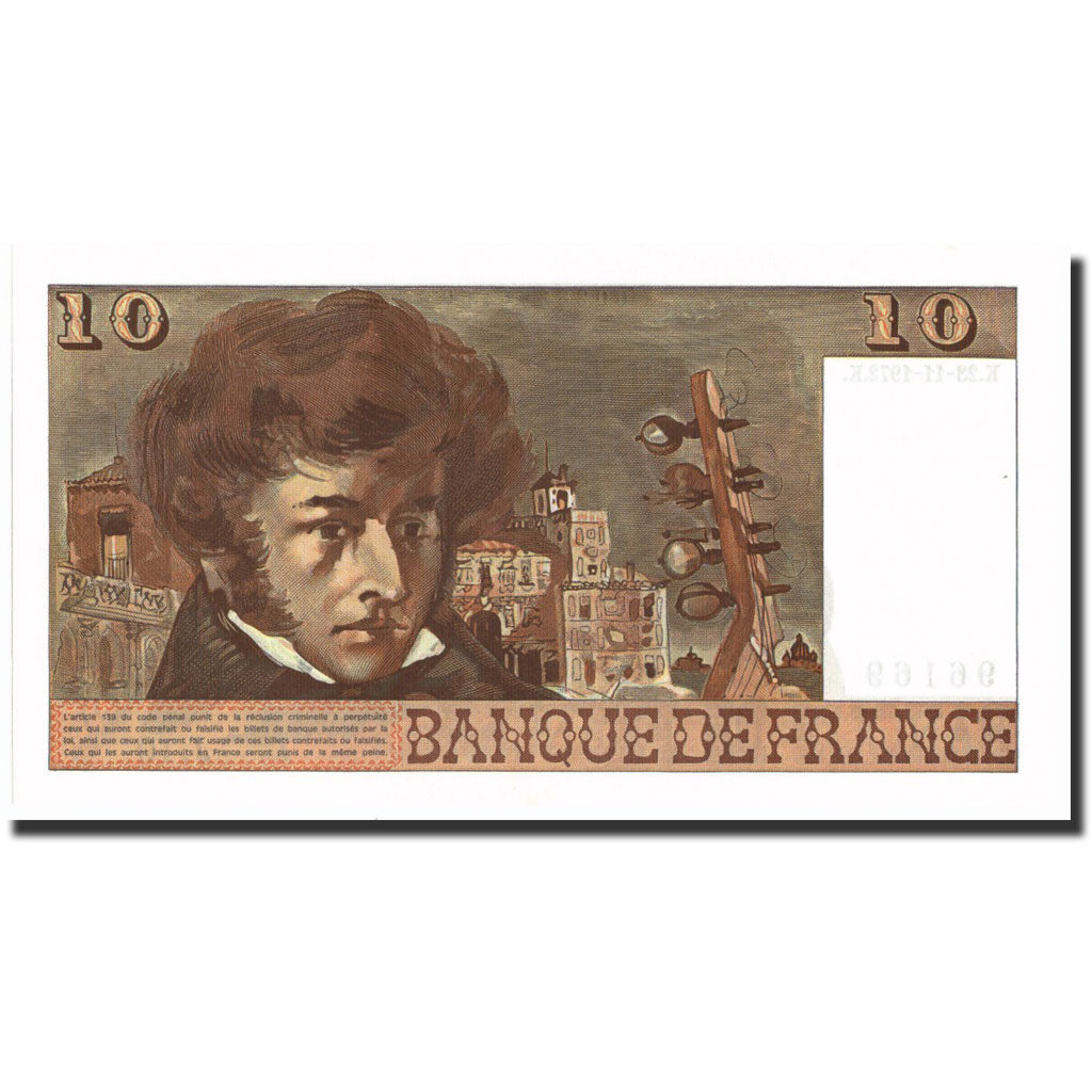Francia, 10 Francs, 10 F 1972-1978 ''Berlioz'', 1972, KM:150a, 1972-11-23, UNC