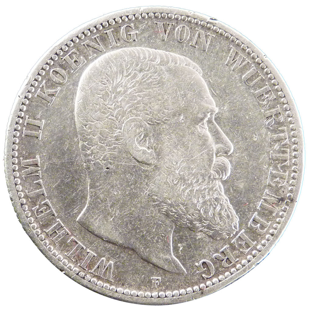Wilhelm II, Allemagne, Würtemberg, 2 Mark