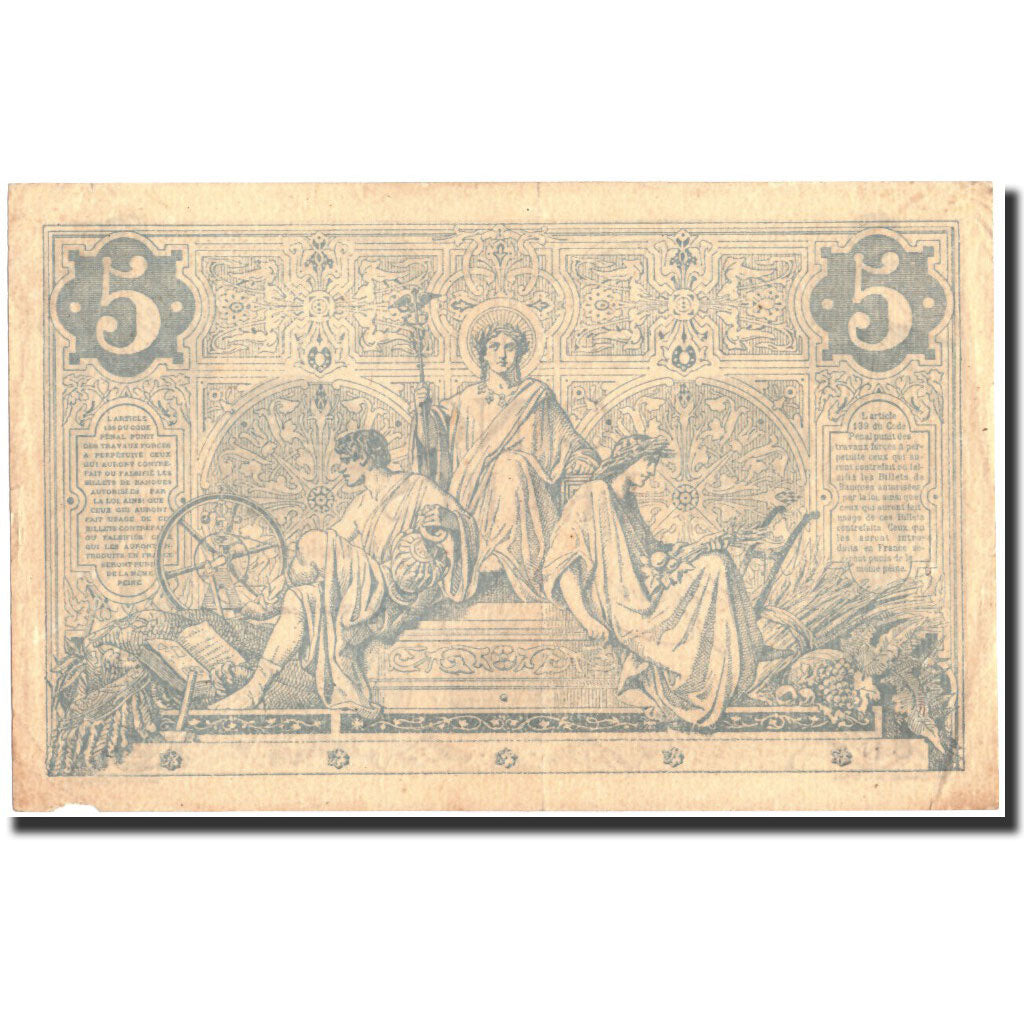 France, 5 Francs, 5 F 1871-1874 ''Noir'', 1873, KM:60, 1873-07-31, AU(50-53)