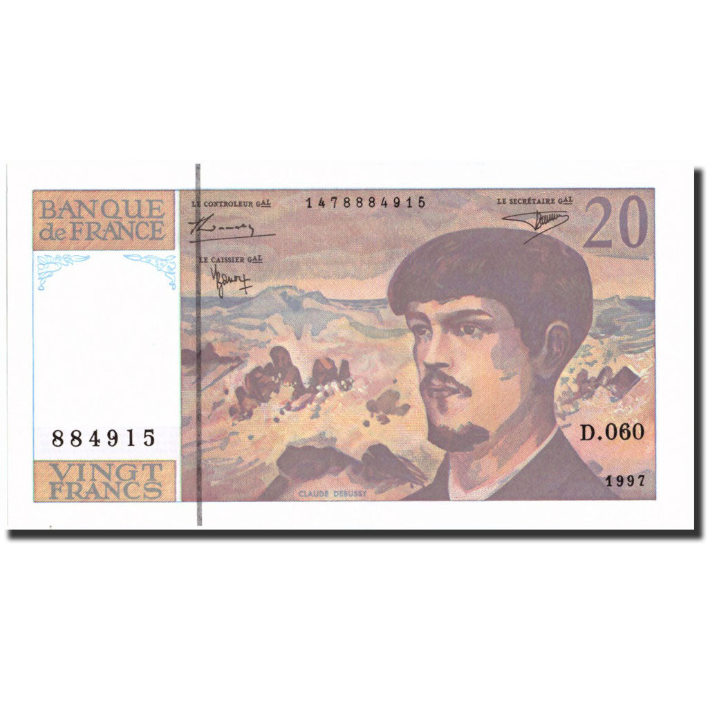Banknote, France, 20 Francs, 20 F 1980-1997 ''Debussy'', 1997, 1997, UNC(63)