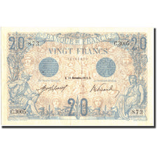 Banknot, Francja, 20 Francs, Bleu, 1912, 1912-11-12, AU(50-53), Fayette:10.2