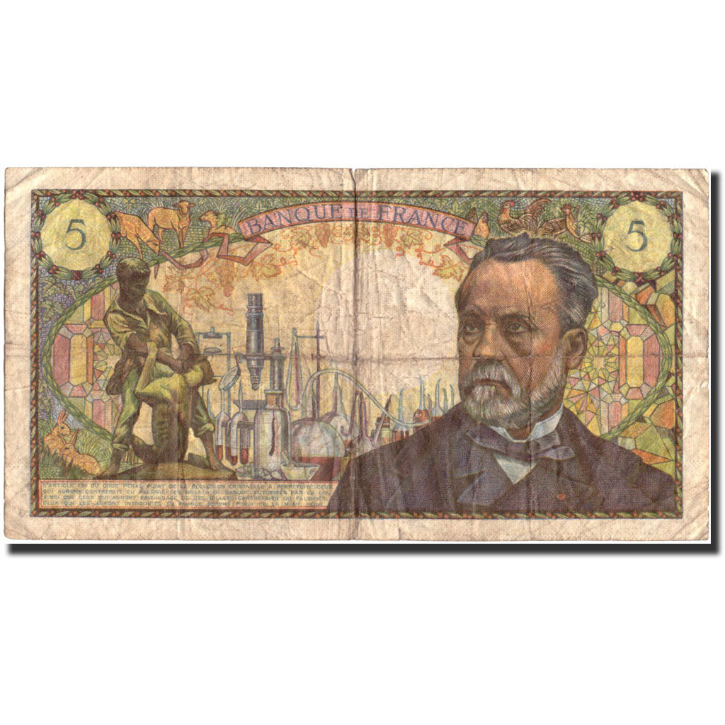 Banknote, France, 5 Francs, 5 F 1966-1970 ''Pasteur'', 1968, 1968-04-04