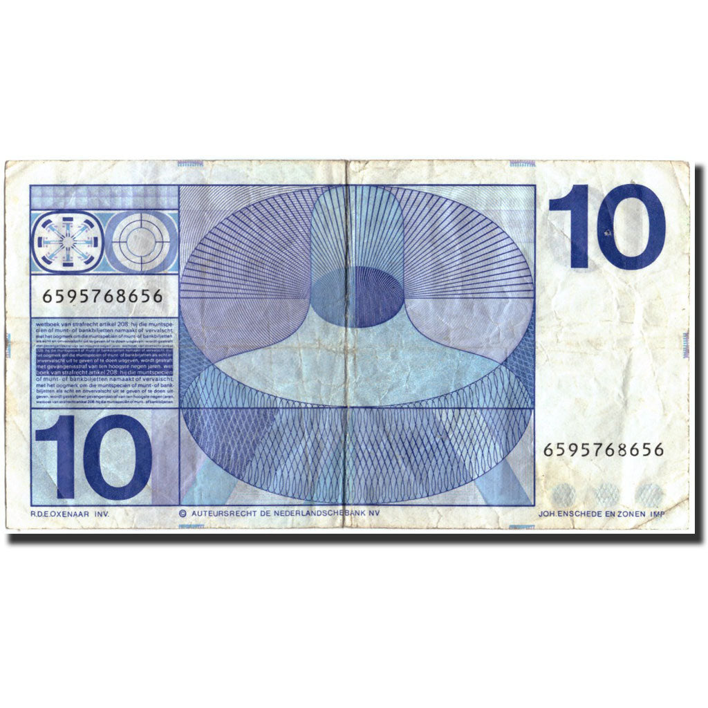 Netherlands, 10 Gulden, 1968, KM:91b, 1968-04-25, EF(40-45)