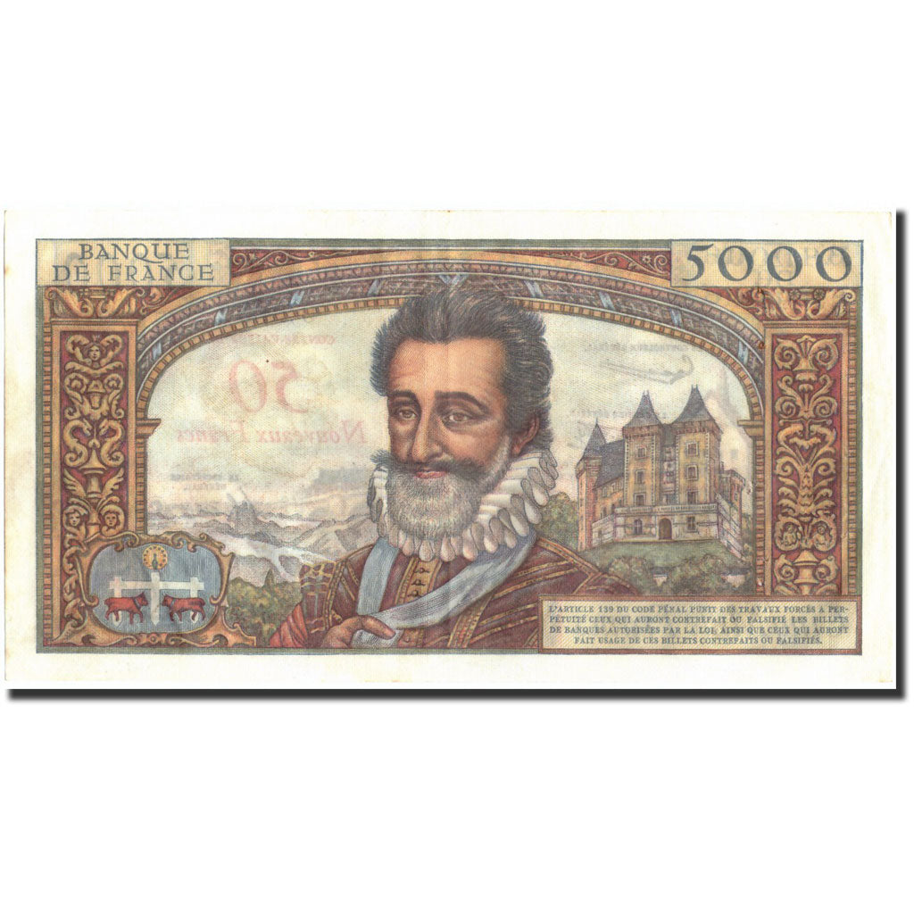 Banconote, Francia, 50 Nouveaux Francs on 5000 Francs, 50 NF 1959-1961 ''Henri