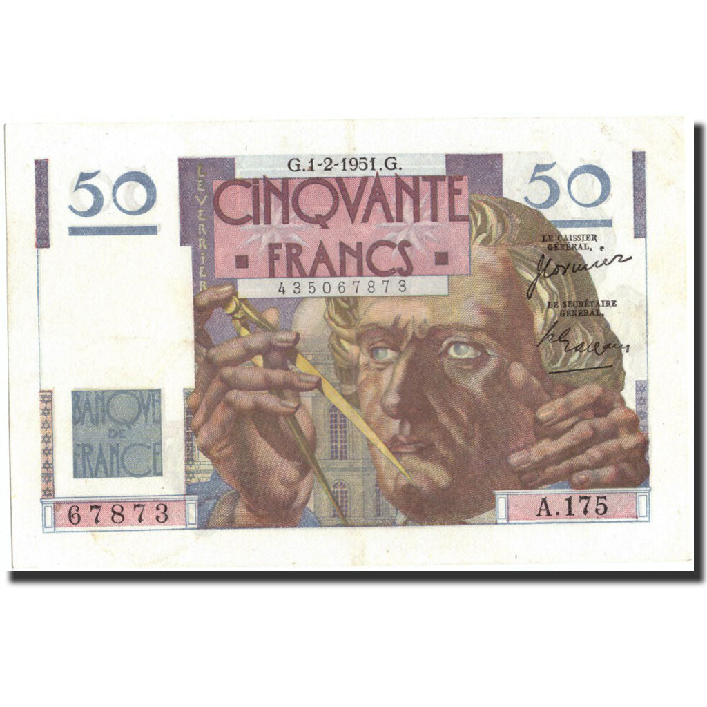 Banknote, France, 50 Francs, 50 F 1946-1951 ''Le Verrier'', 1951, 1951-02-01