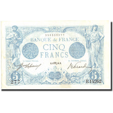 Banknote, France, 5 Francs, 5 F 1912-1917 ''Bleu'', 1916, 1916-08-06, AU(55-58)