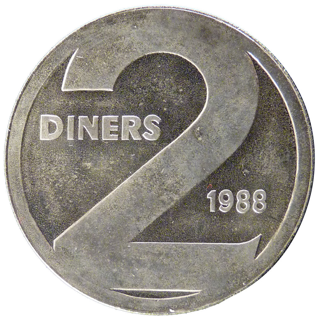 Andorra, 2 Diners, 1988, KM #50, MS(65-70), Nickel, 28, 9.70