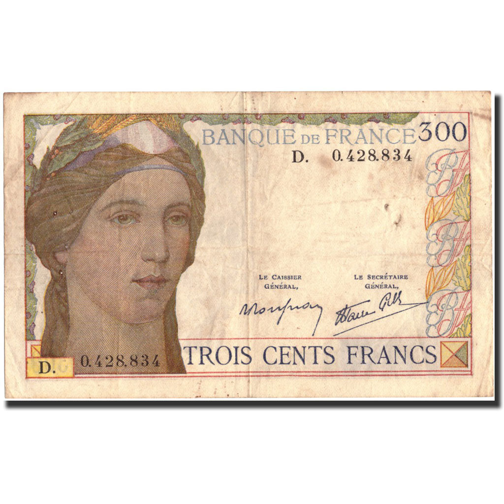Francia, 300 Francs, 300 F 1938-1939, 1938, 1938, BC, Fayette:29.1, KM:87a
