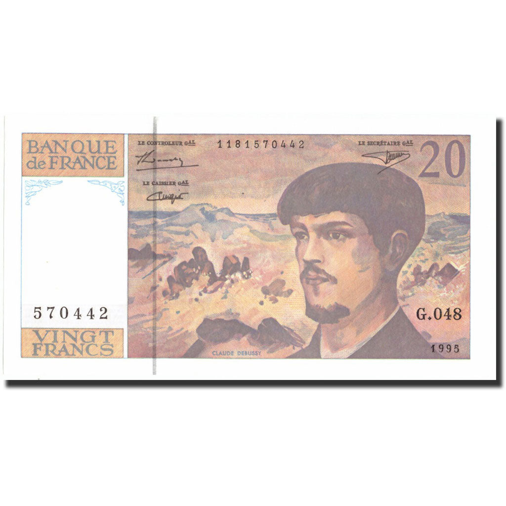 France, 20 Francs, 20 F 1980-1997 ''Debussy'', 1995, 1995, UNC(65-70)
