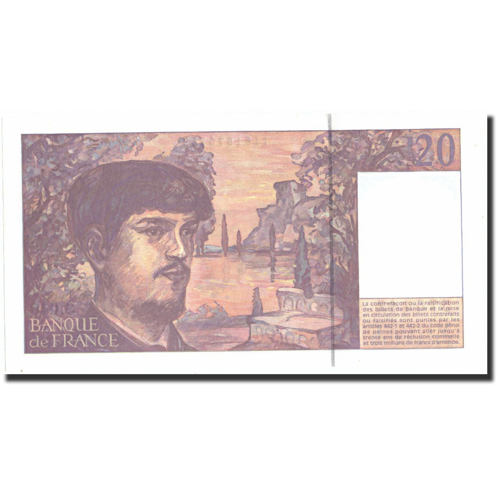 France, 20 Francs, 20 F 1980-1997 ''Debussy'', 1995, 1995, UNC(65-70)