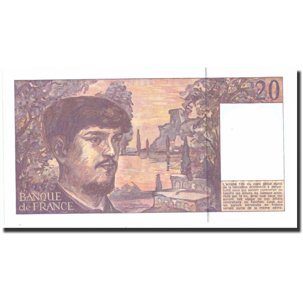 France, 20 Francs, 20 F 1980-1997 ''Debussy'', 1993, KM:151g, 1993, UNC(63)