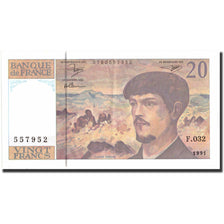 France, 20 Francs, 20 F 1980-1997 ''Debussy'', 1991, KM:151e, 1991, UNC(60-62)