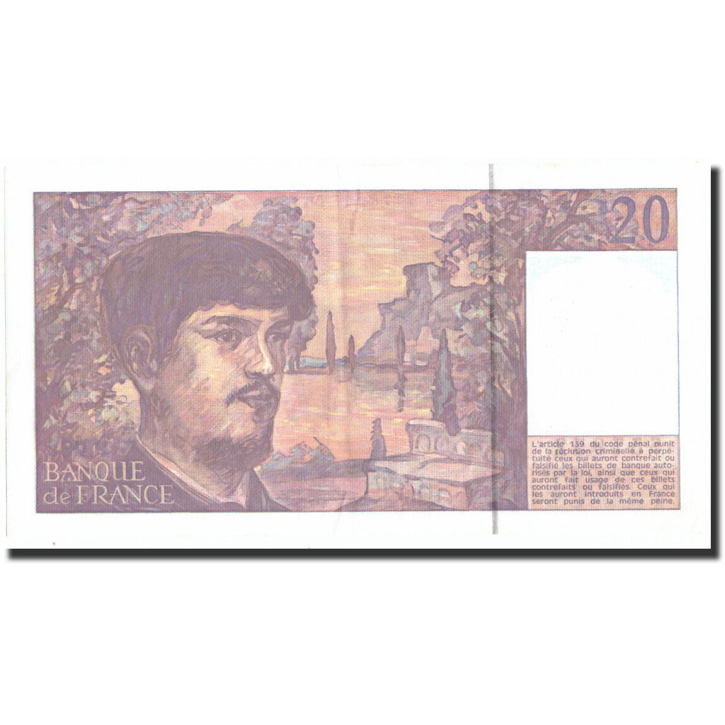 France, 20 Francs, 20 F 1980-1997 ''Debussy'', 1991, KM:151e, 1991, UNC(60-62)