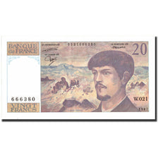 France, 20 Francs, 20 F 1980-1997 ''Debussy'', 1987, KM:151b, 1987, AU(55-58)