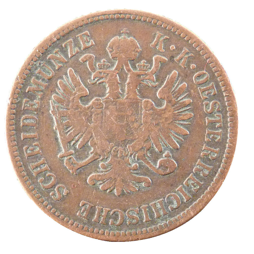 AUSTRIA, 4 Kreuzer, 1864, Kremnitz, KM #2194, EF(40-45), Copper, 13.00