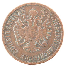 AUSTRIA, 4 Kreuzer, 1864, Kremnitz, KM #2194, EF(40-45), Copper, 13.00