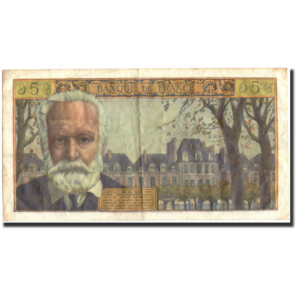 France, 5 Nouveaux Francs, 5 NF 1959-1965 ''Victor Hugo'', 1960, KM:141a