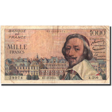Frankrijk, 1000 Francs, 1 000 F 1953-1957 ''Richelieu'', 1955, 1955-12-01, TB
