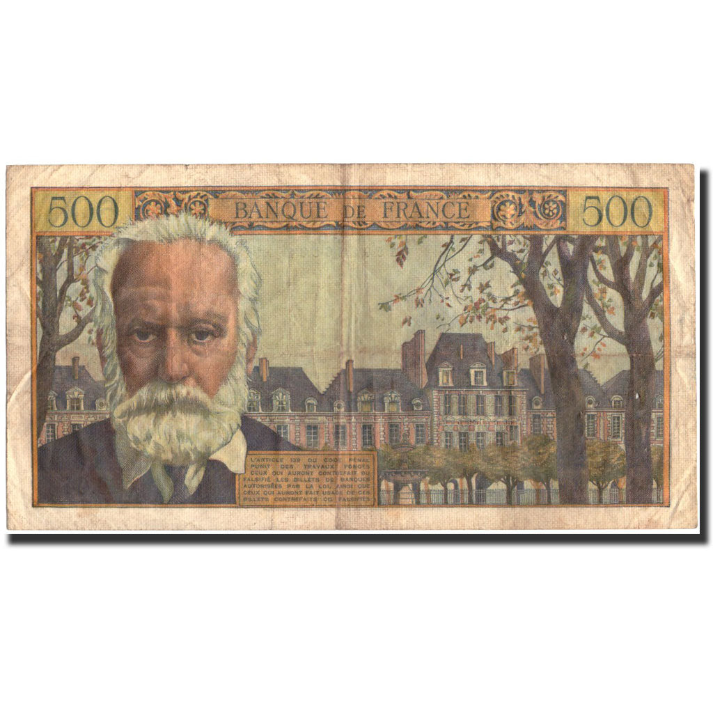 Frankreich, 500 Francs, 500 F 1954-1958 ''Victor Hugo'', 1955, KM:133a