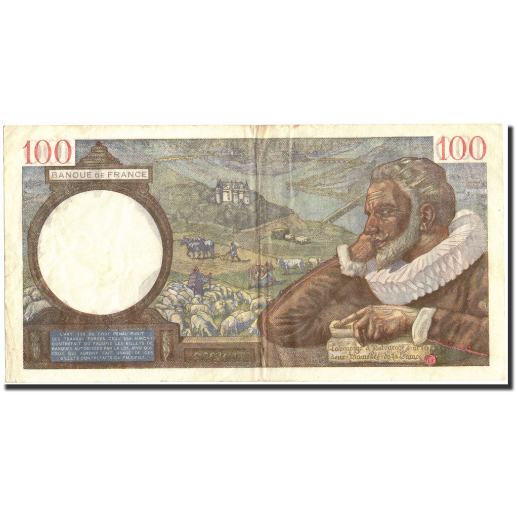 France, 100 Francs, 100 F 1939-1942 ''Sully'', 1941, 1941-04-17, VF(30-35)