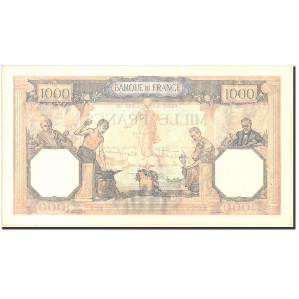 France, 1000 Francs, 1 000 F 1927-1940 ''Cérès et Mercure'', 1939, 1939-03-30