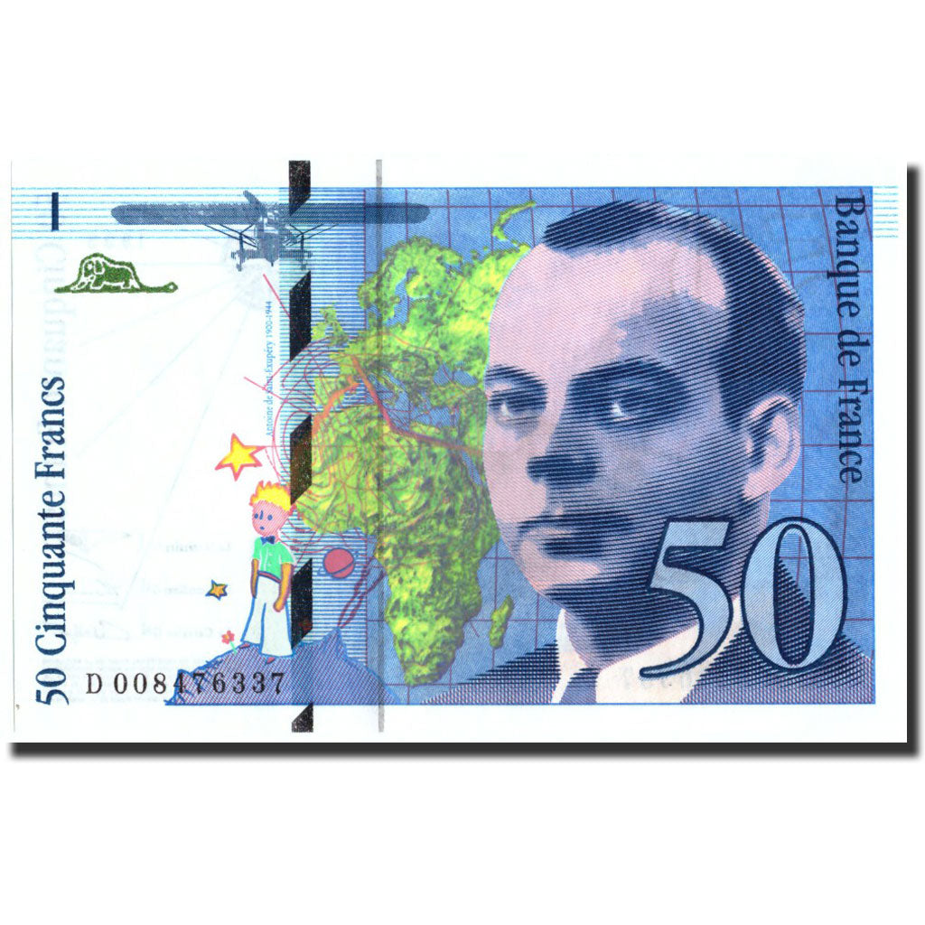 France, 50 Francs, 50 F 1992-1999 ''St Exupéry'', 1993, 1993, KM:157b, SPL