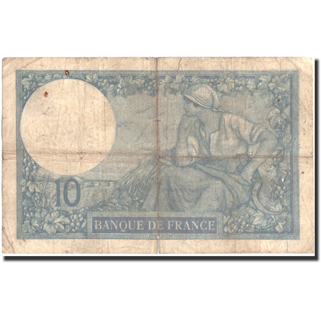 Francia, 10 Francs, 10 F 1916-1942 ''Minerve'', 1917, 1917-03-23, MB