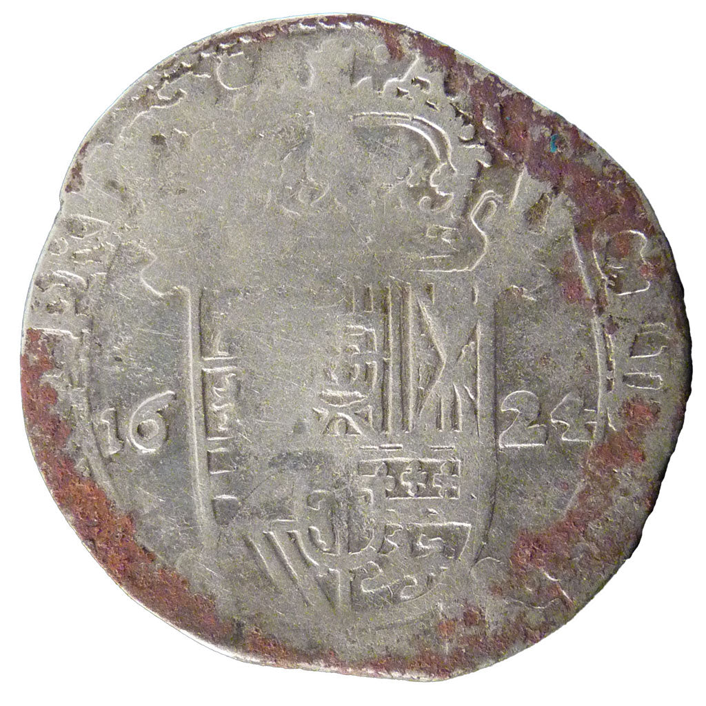 Belgium, Escalin, 1624, VG(8-10), Silver, 5.00