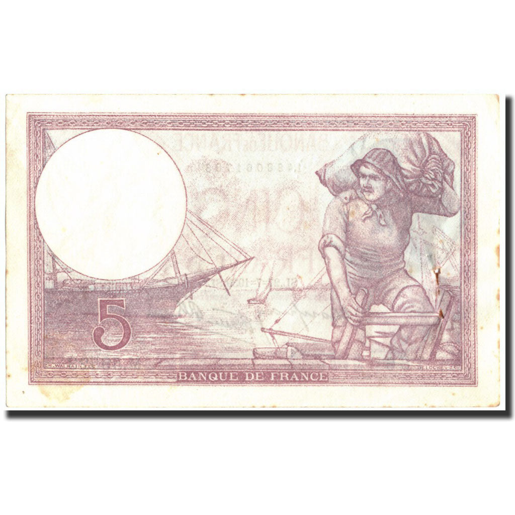 Francia, 5 Francs, 5 F 1917-1940 ''Violet'', 1939, 1939-07-27, MBC+