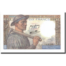 Francja, 10 Francs, Mineur, 1942, 1942-10-15, UNC(60-62), Fayette:8.4, KM:99d