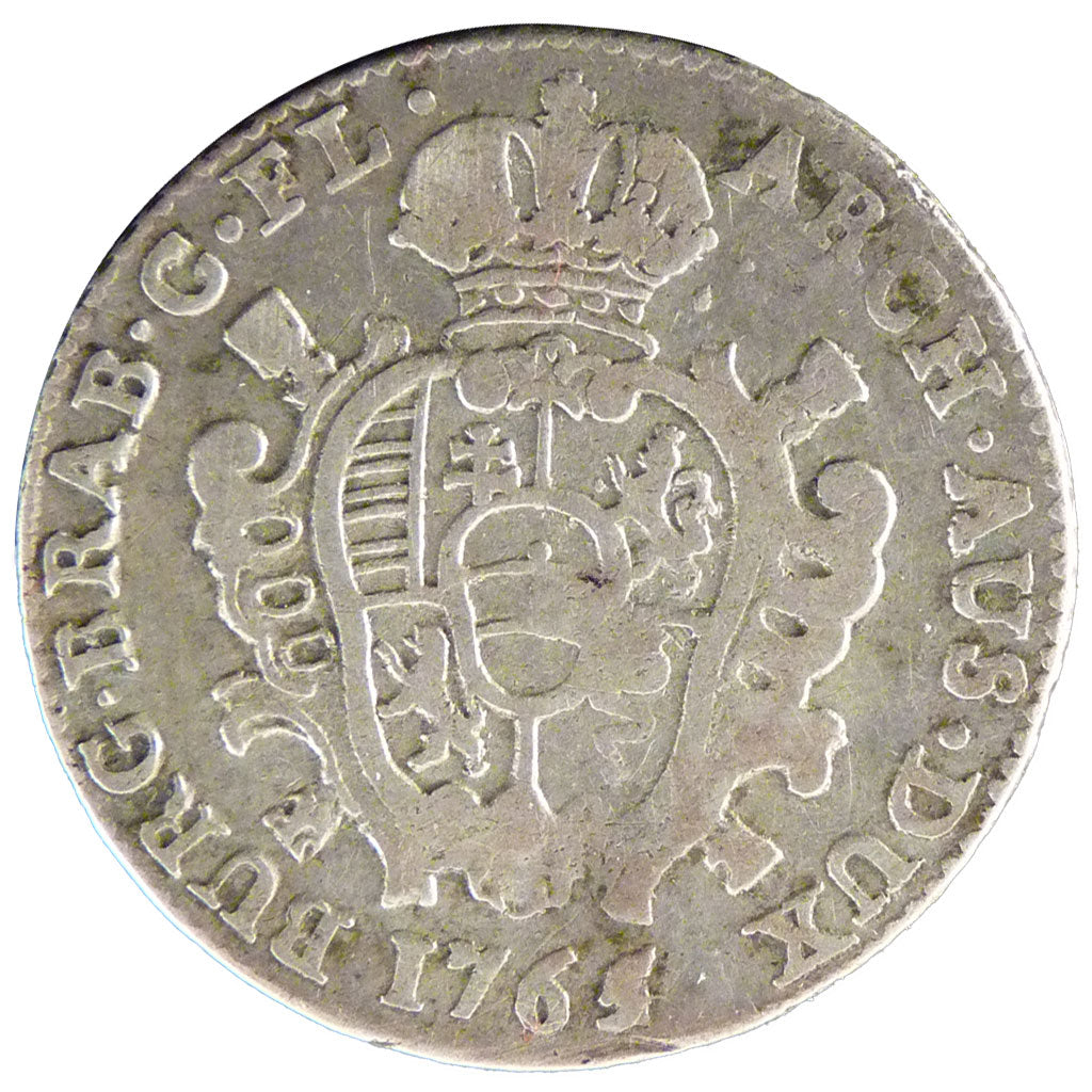 Belgium, Escalin, 1765, Brussels, KM #15, VF(20-25), Silver, 4.90